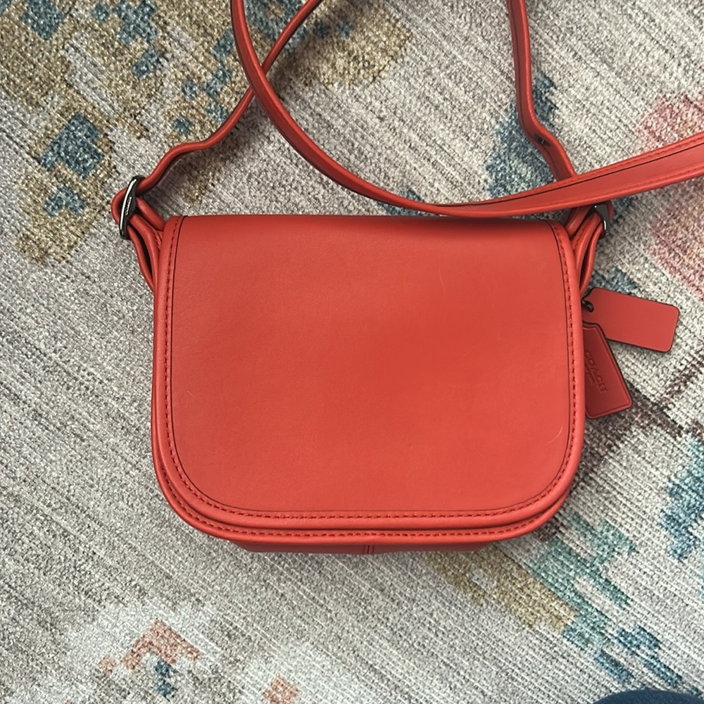 Vintage Coach Red Leather Crossbody Bag